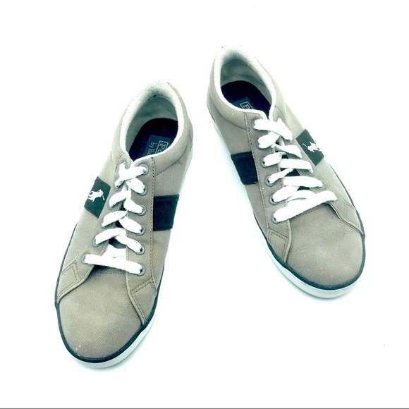 Polo Giles Gray & Black Men’s Canvas Sneakers, 8D - Picture 5 of 8